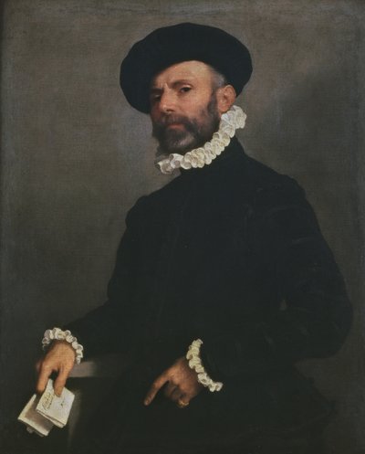 Porträt eines Mannes mit einem Brief, ca. 1570-75 von Giovanni Battista Moroni